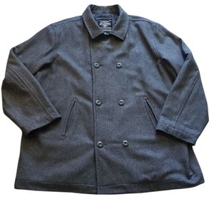 STEVE & BARRY'S MENS XXXL THE WOOLLY MAMMOTH WOOL BLEND PEA COAT